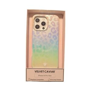 Z4-N VELVET CAVIAR - Magsafe Case For Apple iPhone 16 Pro Max White Opal Leopard